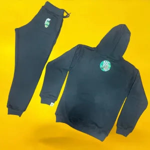 Adult " OG Bear " Black Premium Fleece Jumpsuit ( Top & Bottom )