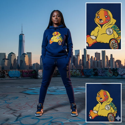 Adult " Hoodie SZN" Royal Blue Premium Fleece Jumpsuit