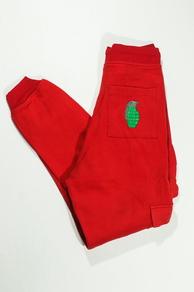 Adult “ War Ready Tank” Red Fleece Jumpsuit ( Top & Bottom )