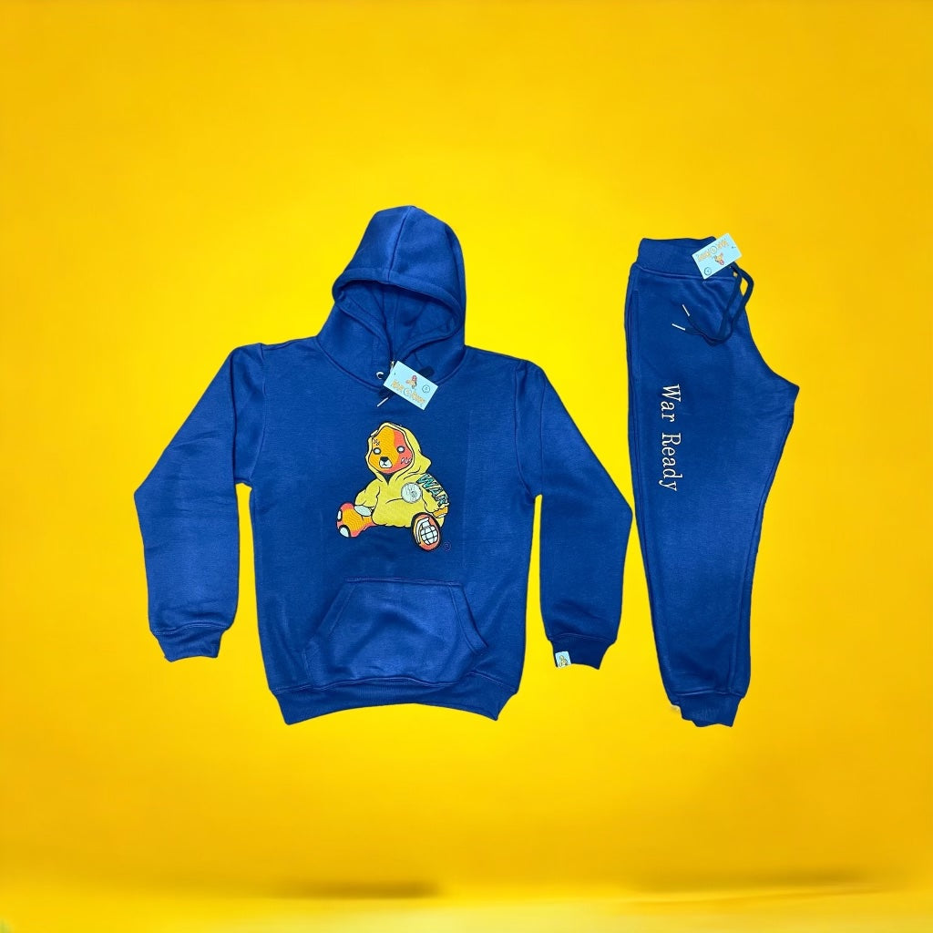 Adult " Hoodie SZN" Navy Blue Premium Fleece Jumpsuit