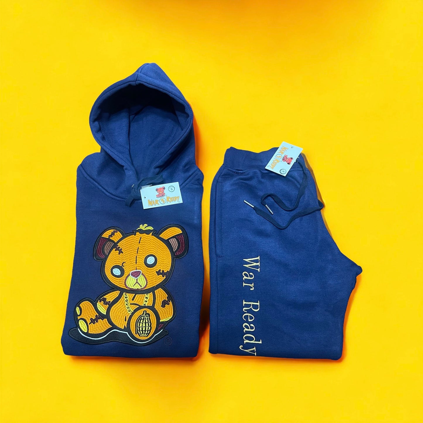 Adult " OG Bear" Navy Blue Premium Fleece Jumpsuit