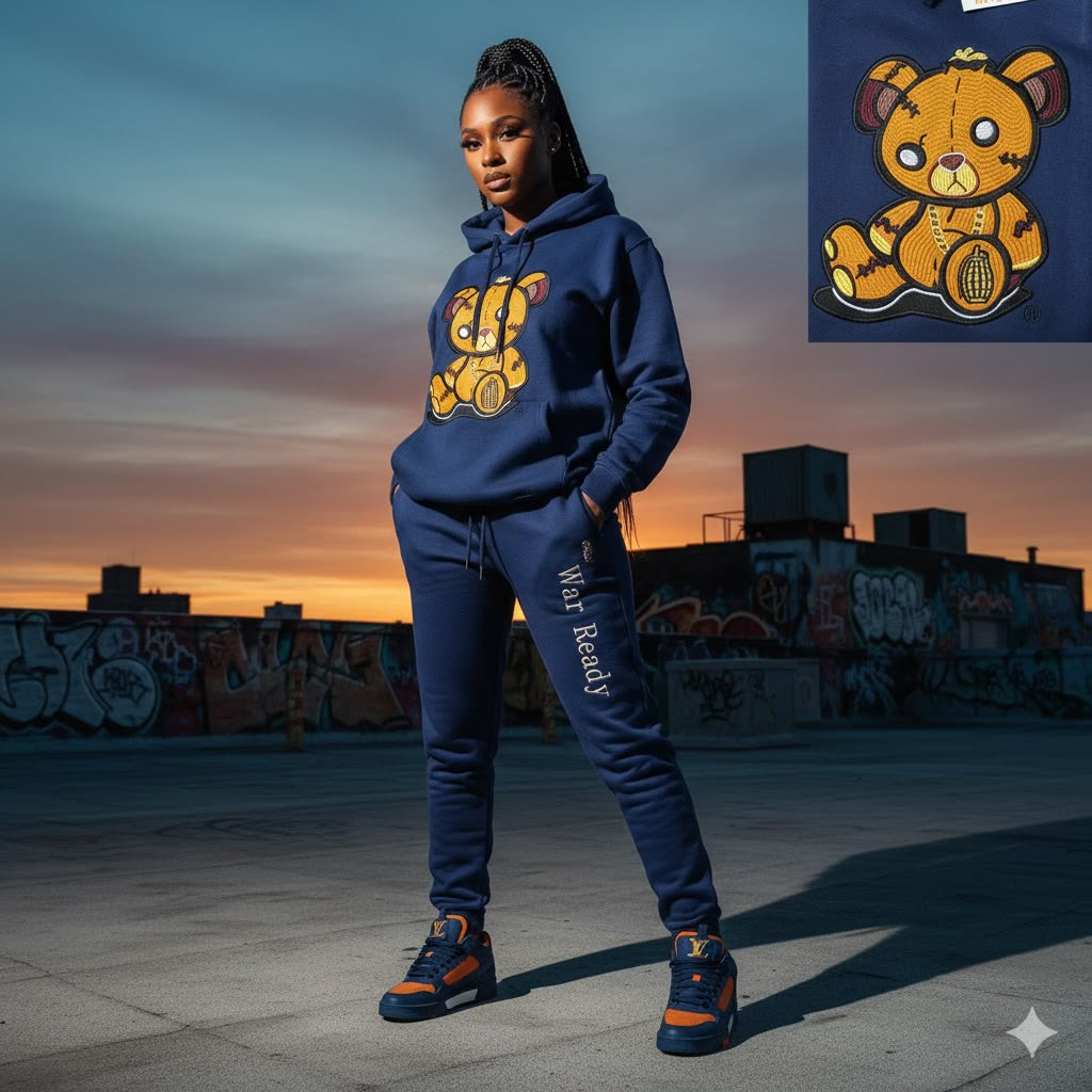 Adult " Hoodie SZN" Royal Blue Premium Fleece Jumpsuit