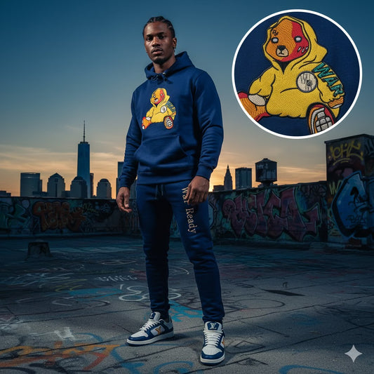 Adult " Hoodie SZN" Royal Blue Premium Fleece Jumpsuit