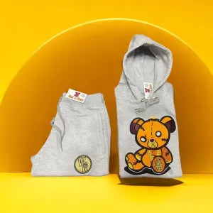 Adult " OG Bear " Gray Premium Fleece Jumpsuit