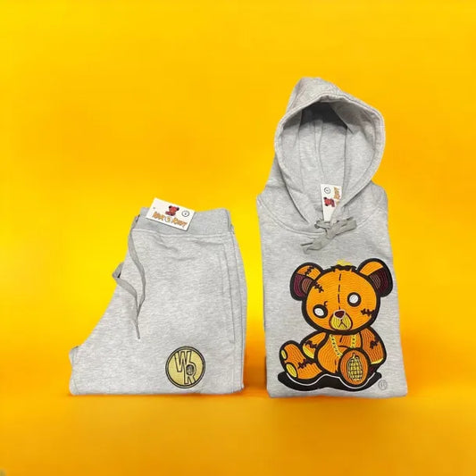 Adult " OG Bear " Gray Premium Fleece Jumpsuit