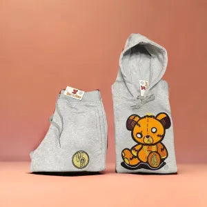 Adult " OG Bear " Gray Premium Fleece Jumpsuit