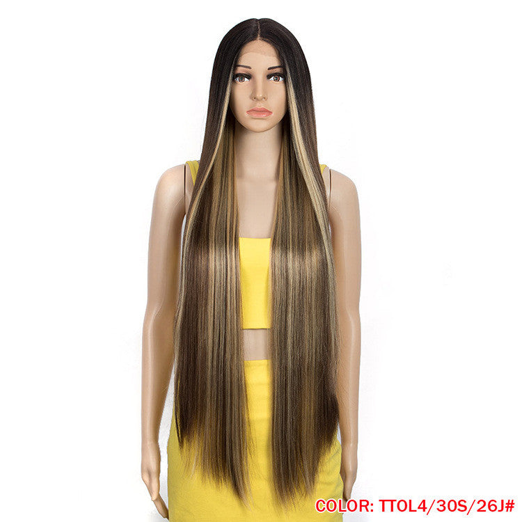 Long Straight Hair Synthetic Fiber Headgear