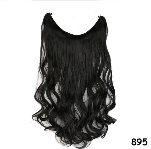 S-noilite 20 inches Invisible Wire No Clips in Hair Extensions Secret Fish Line Hairpieces Silky Straight Synthetic