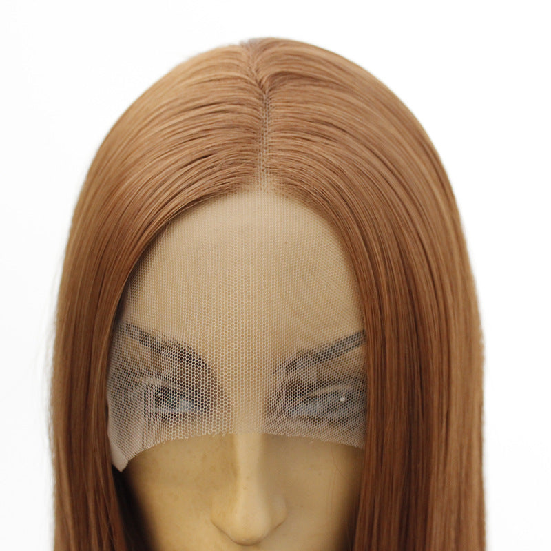 Brown silk synthetic front lace headgear