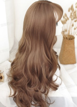 Girls Curl Big Waves Korean Air Liuhai Lifelike Wig Headset