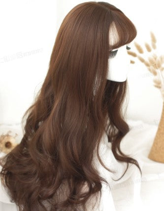 Girls Curl Big Waves Korean Air Liuhai Lifelike Wig Headset