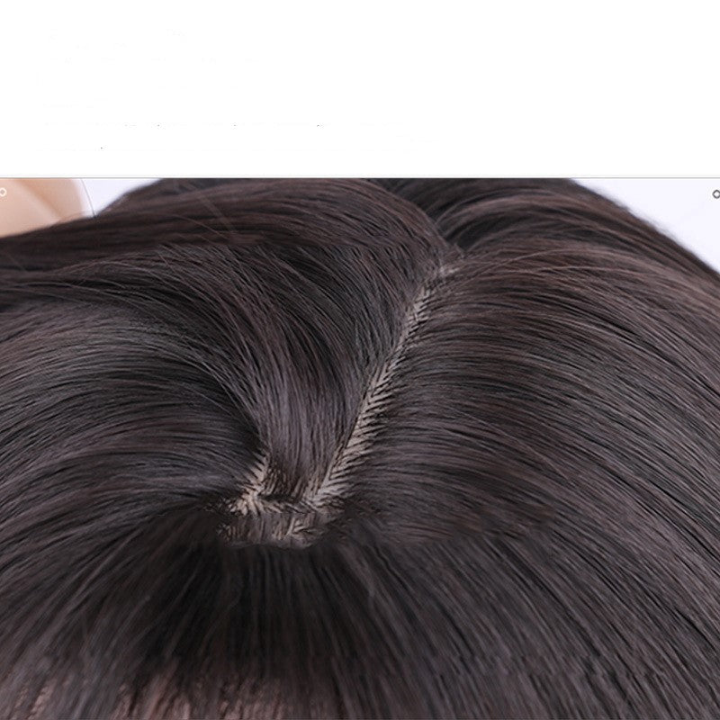 Straight Wig Women's Mid-length Hair Natural Full Headgear