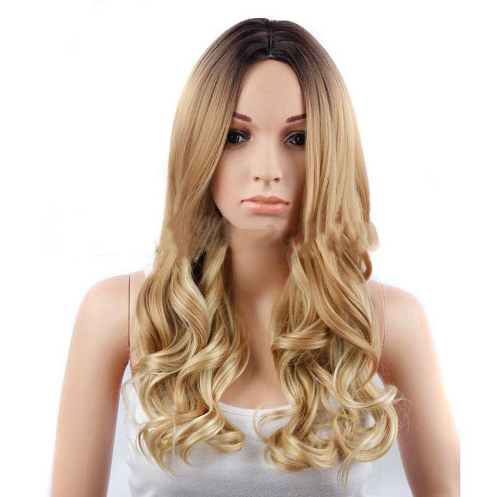 Gradient color mid-point big wavy long curly hair