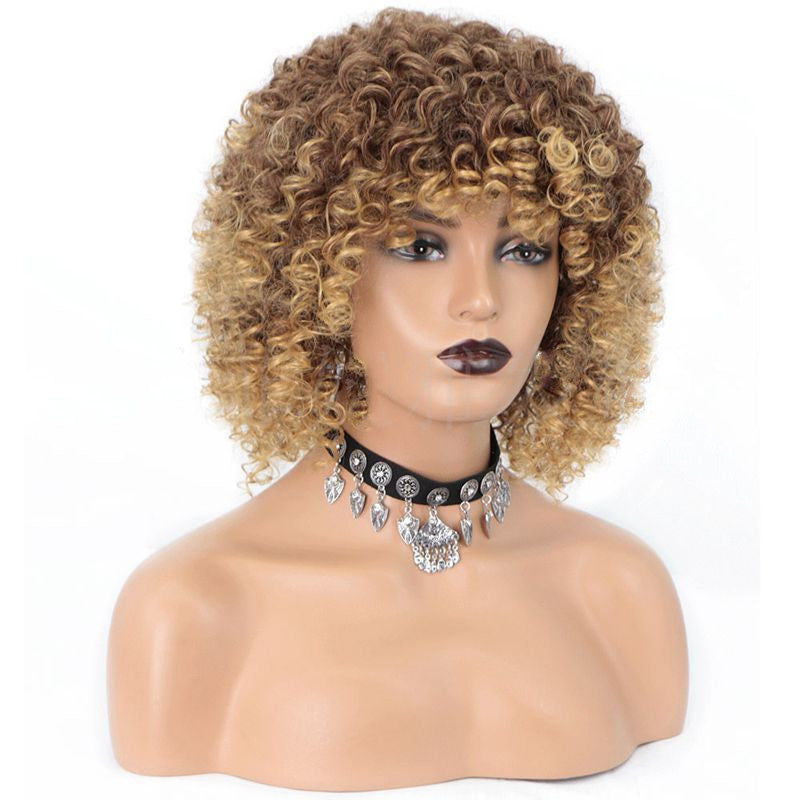 Cross-Border Wigs European And American Fashion African Small Curly Ladies Wigs Headgear Wig African Explosive Head