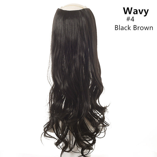 Wavy U Part Wigs for Women Clip in Hair Extension Invisible Half False Synthetic Wig Long Blonde Black Natural Hairpieces