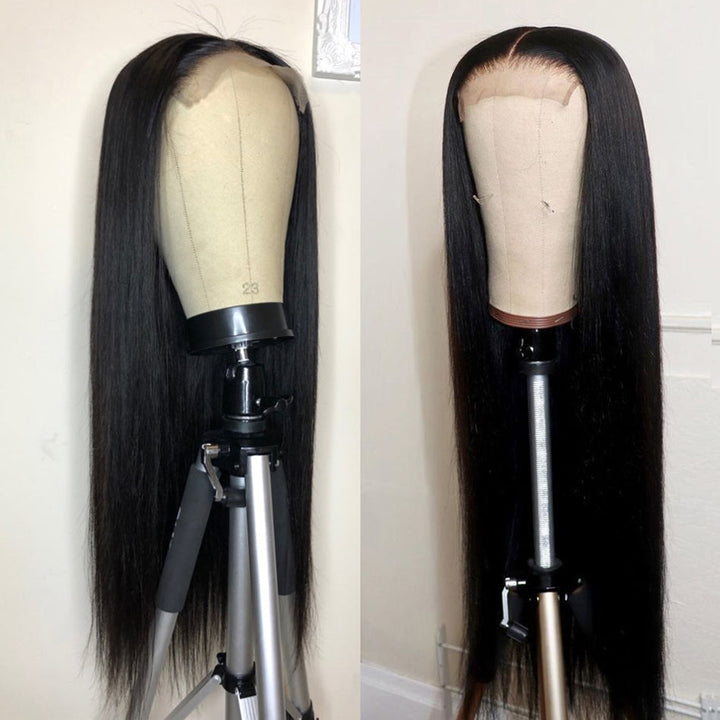 Natural Lace Front Wig Medium Long Straight Hair