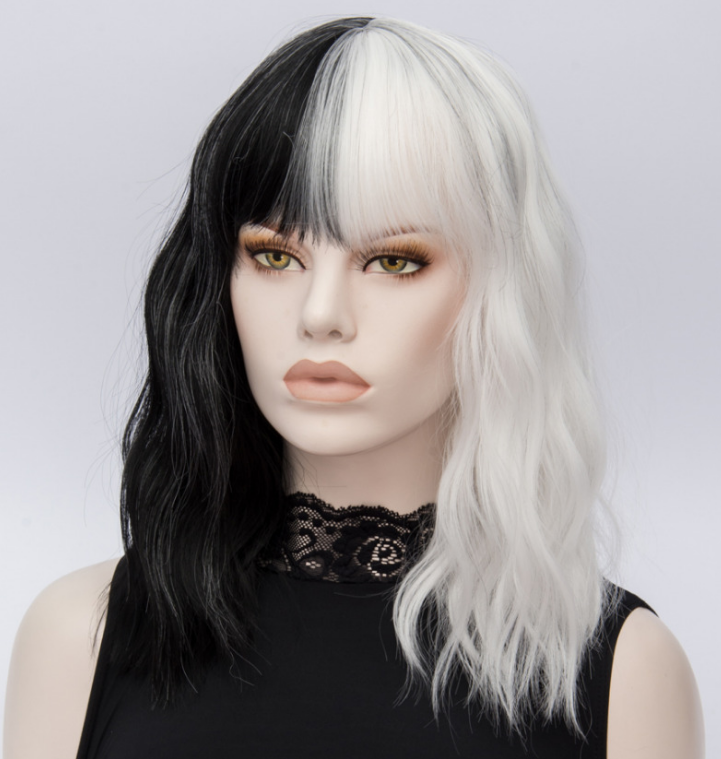 Short Wigs Similler Synthetic-Hair Halloween Kinky Cosplay Women White Straight for Black