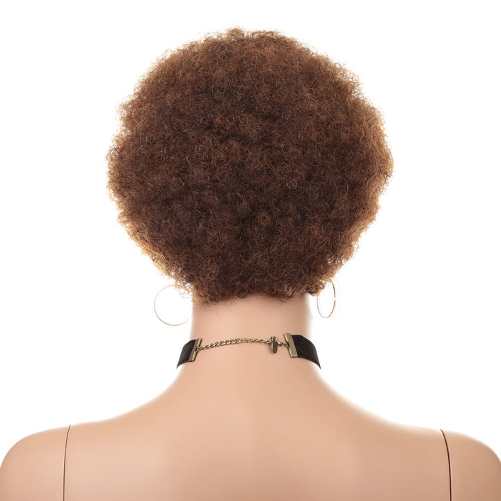 Short Human Hair Wig Natural Afri Kinky Curly Hair Wigs