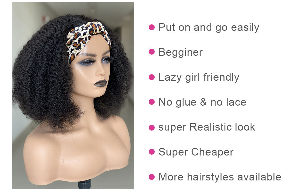 Black Women Non-Glue Human Hair Silk Curly Wig