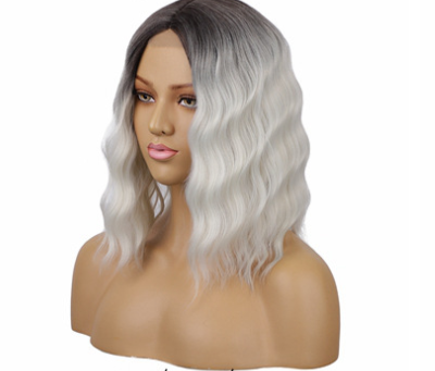 Wig Ladies Short Curly Hair Headgear Front Lace Wig Hair Cover