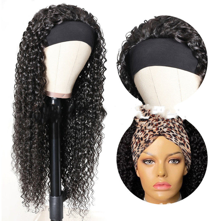 Wig Female Middle Point Small Wavy Long Curly Hair Turban Hair Band Wig