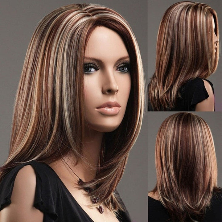 Wigs Are Divided Into Medium And Long Hair, Linen Brown Highlights And Mixed Colors