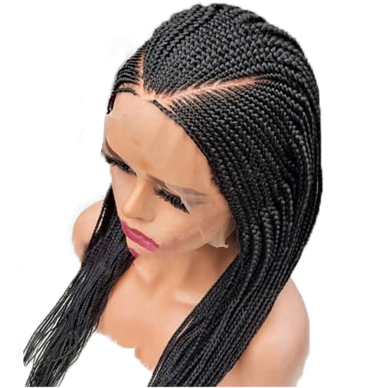 13x6 Braided Wigs Synthetic Lace Front Wig Blac