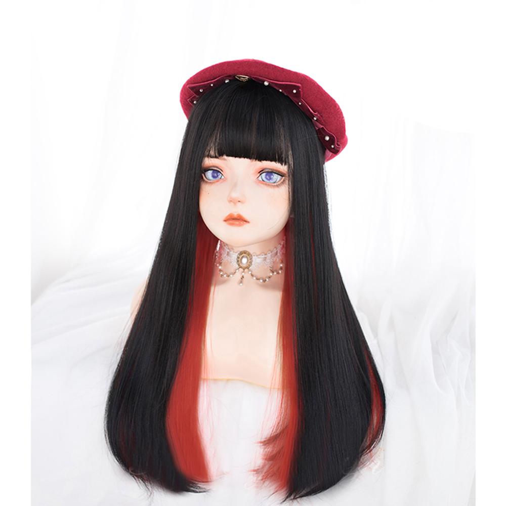 Wig Female Net Red Daily Hanging Ears Dye Long Straight Hair
