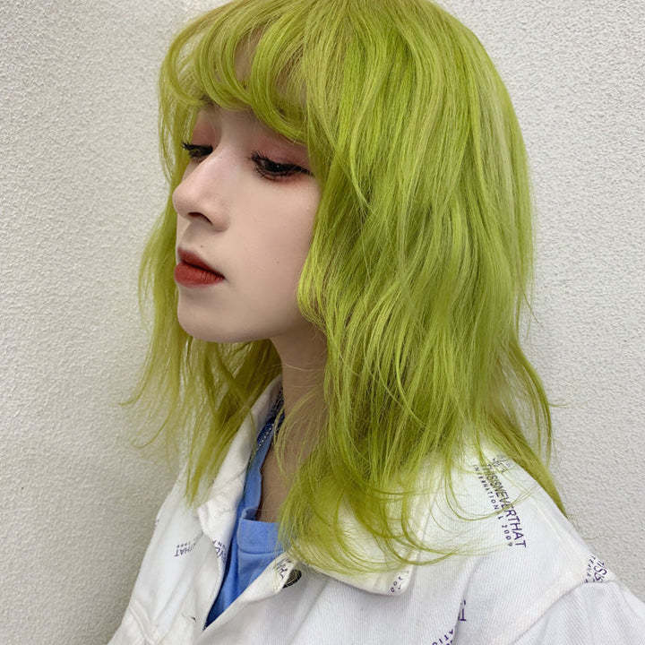 Cool Short Curly Green Hair Wig