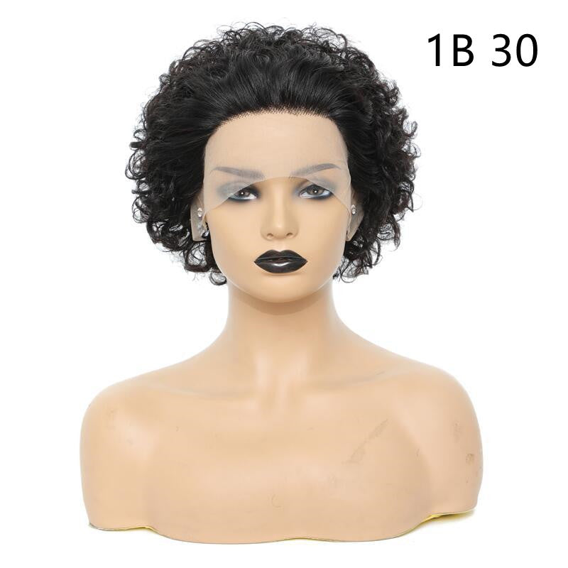Women's Fashion Front Lace African Small Curly Wig