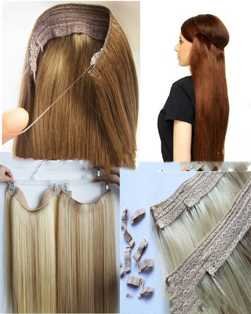Real hair wig European and American fishing line