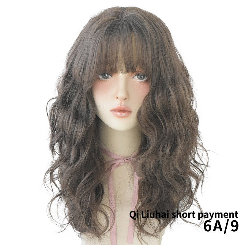 Haze blue natural long curly hair cover