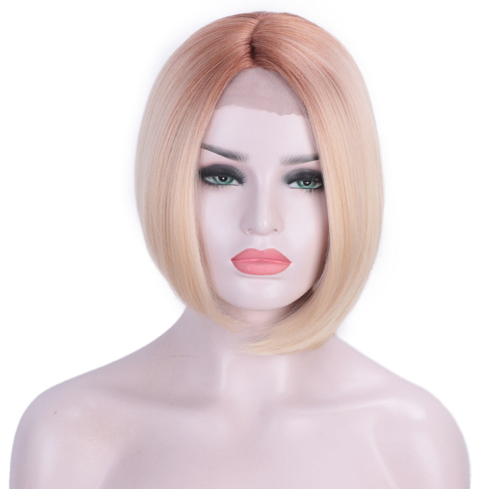 European and American front lace chemical fiber wig hood