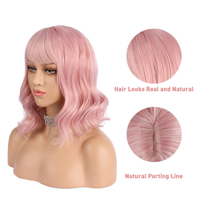 Pink Qi Liu Haizhong Long Curly Hair