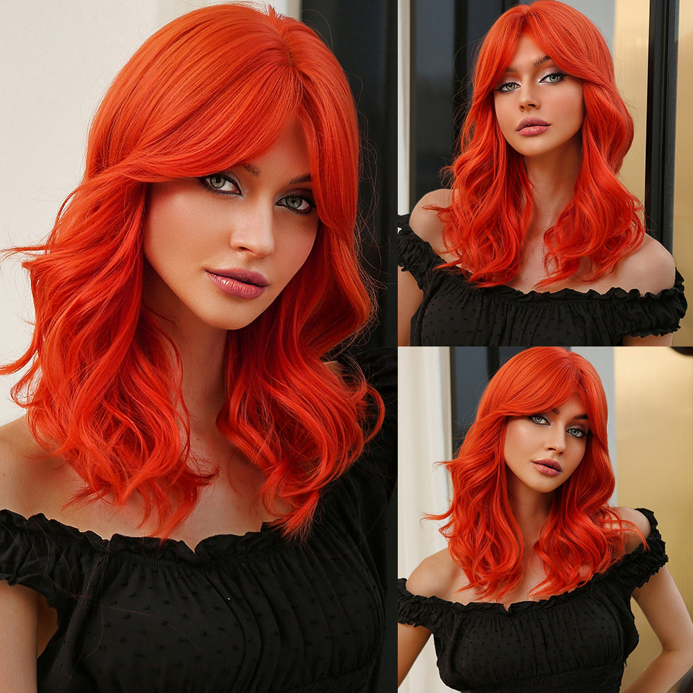 Orange Curly Holiday Wig High Temperature Chemical Fiber