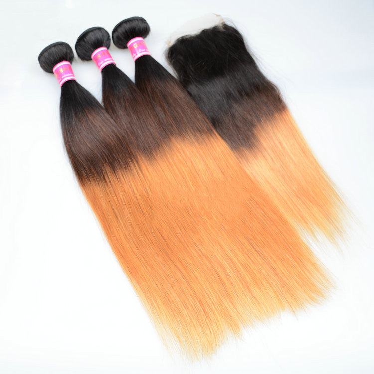 Straight hair weave hand woven hair wig for ladies