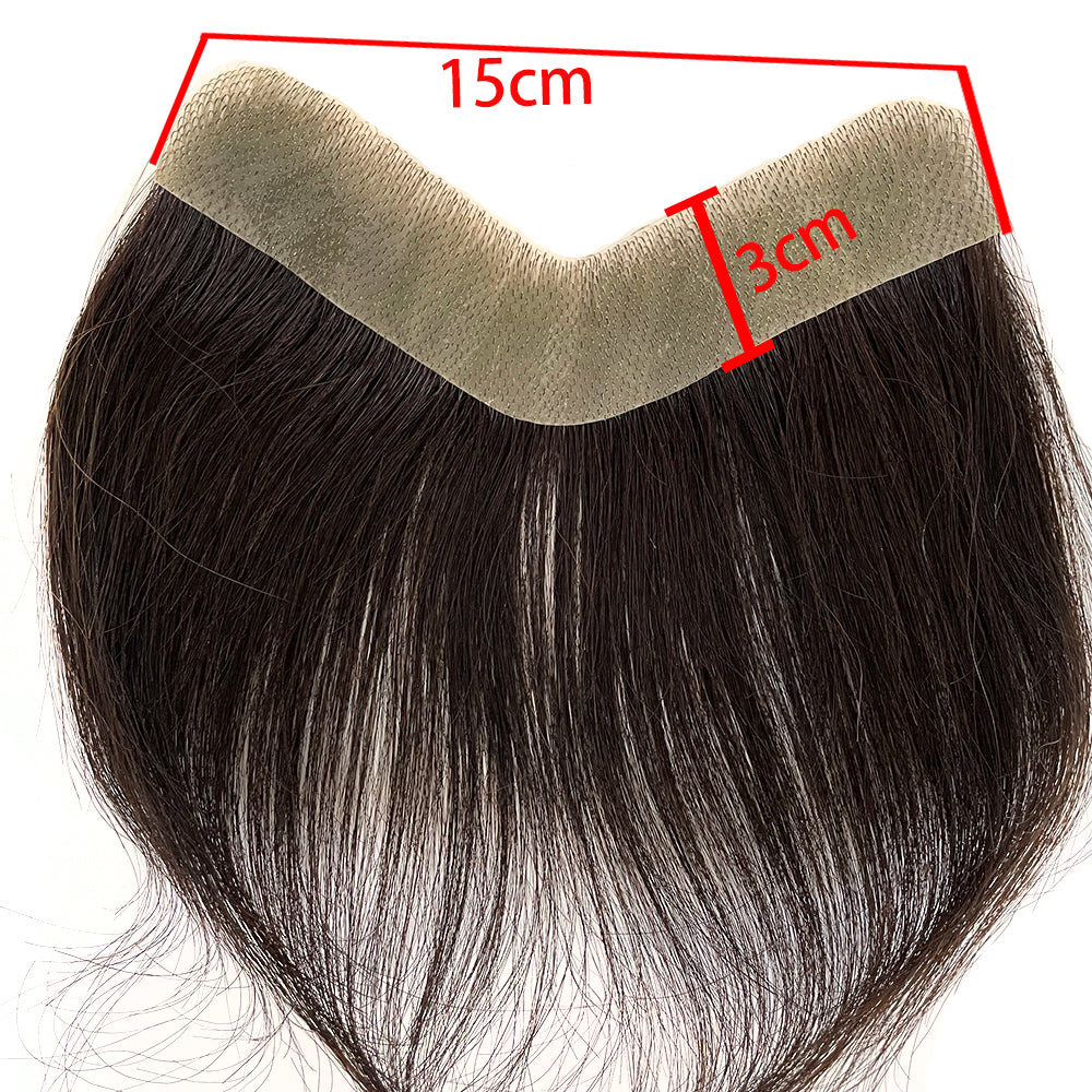 Front Men Toupee Human Hair Piece For15CM