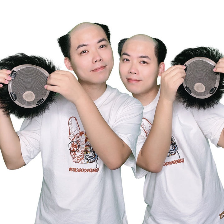 Wig Men's Real Hair Replacement Film